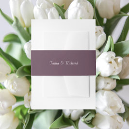 Cintas Para Invitaciones Boda de nombres simple y estilizado de berenjena