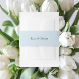 Cintas Para Invitaciones Boda de nombres simple y estilizado en azul claro