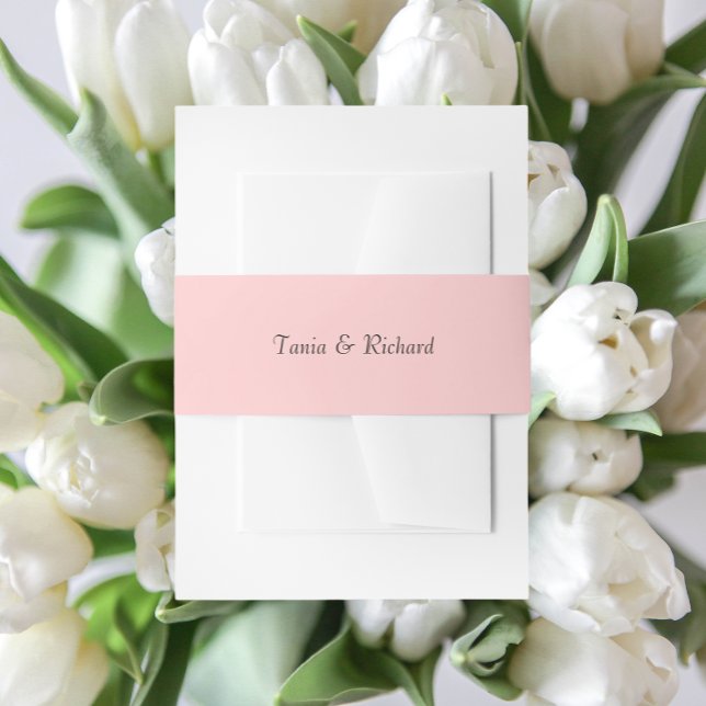 Cintas Para Invitaciones Boda de nombres simple y estilizado Rubor Pink (In Situ Wedding)