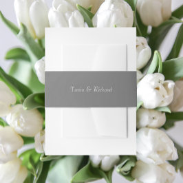 Cintas Para Invitaciones Boda de nombres simple y gris oscuro con estilo