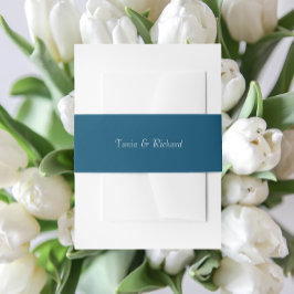 Cintas Para Invitaciones Boda de nombres verde azulado azul simple con esti