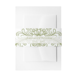Cintas Para Invitaciones Boda de Olive Green French Flourige