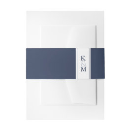 Cintas Para Invitaciones Boda de onda azul Wht/Navy ID836