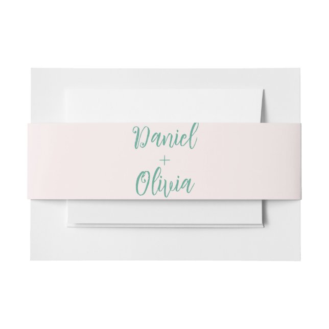 Cintas Para Invitaciones Boda de onda rosa y verde (Anverso Ejemplo)
