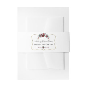 Cintas Para Invitaciones Boda de oro del vino floral floral borgoñona de in