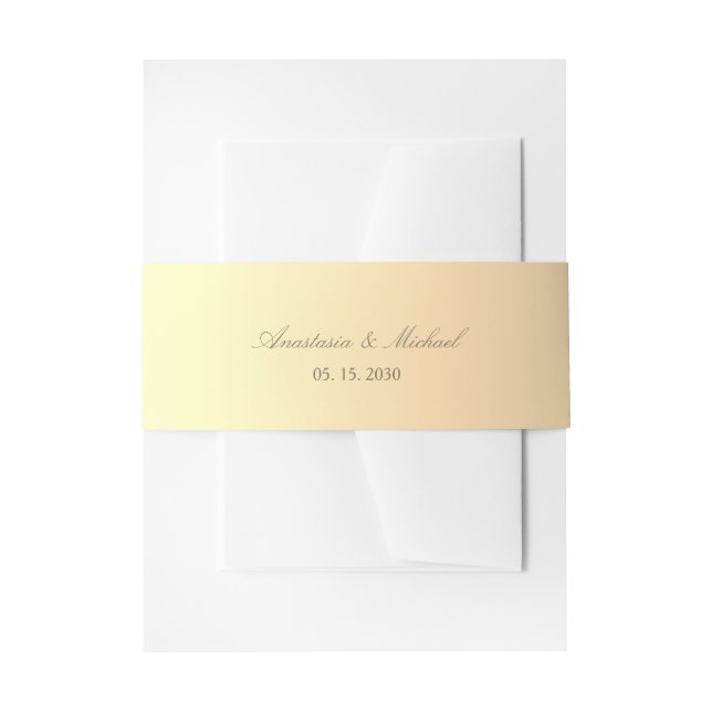 Cintas Para Invitaciones Boda de Oro Elegante (Anverso Ejemplo)