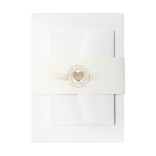 Cintas Para Invitaciones Boda de oro francés Romance Heart Gold ID870