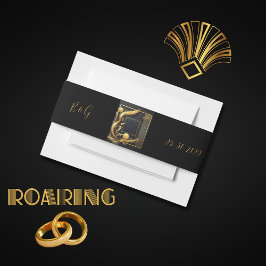 Cintas Para Invitaciones boda de oro negro vintage de los años 20