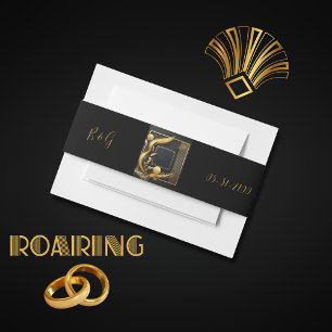 Cintas Para Invitaciones boda de oro negro vintage de los años 20