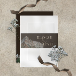 Cintas Para Invitaciones Boda de paisaje montañoso de acuarela rústica