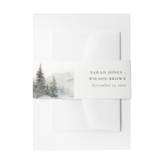 Cintas Para Invitaciones Boda de paisajes de la montaña de nieve de inviern