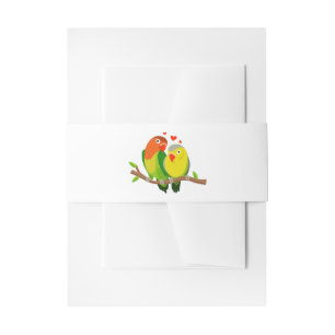 Cintas Para Invitaciones Boda de pájaros de amor verdes y amarillos Amor de