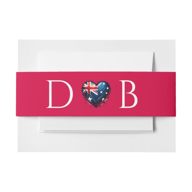 Cintas Para Invitaciones Boda de parejas de Australia (Anverso Ejemplo)
