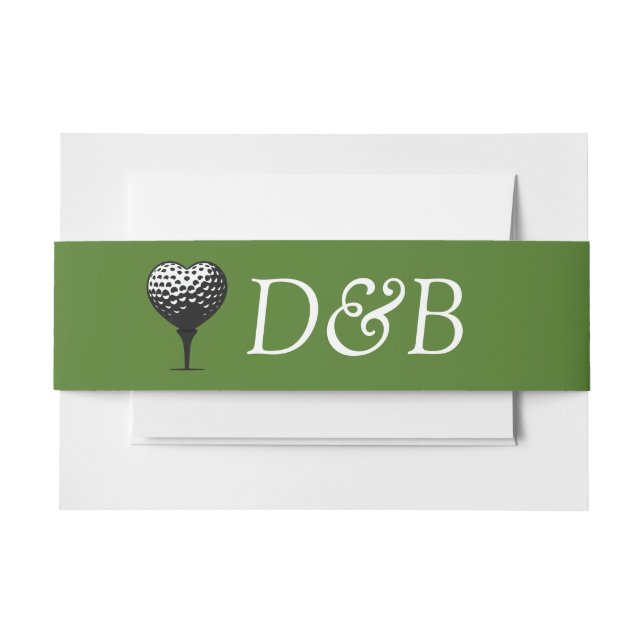Cintas Para Invitaciones Boda de parejas de golf (Anverso Ejemplo)
