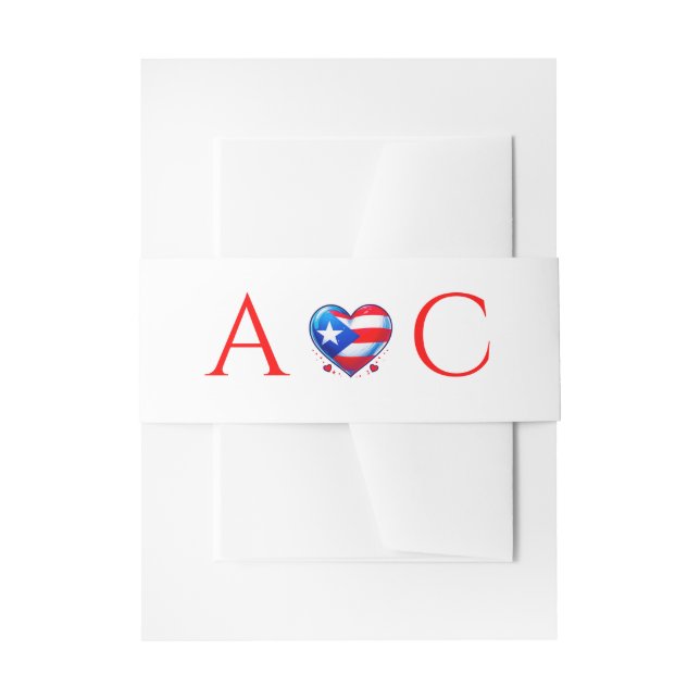 Cintas Para Invitaciones Boda de parejas de Puerto Rico (Anverso Ejemplo)