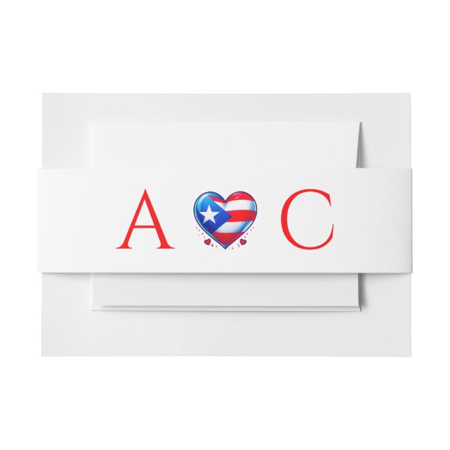 Cintas Para Invitaciones Boda de parejas de Puerto Rico (Anverso Ejemplo)