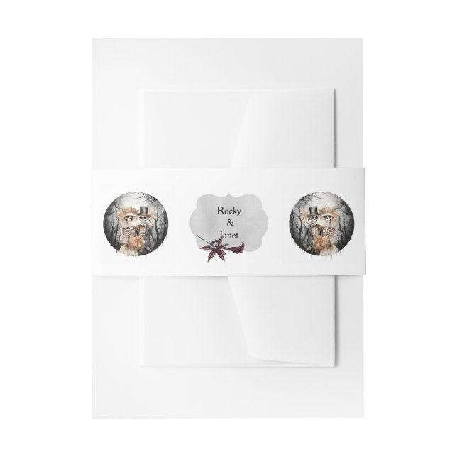 Cintas Para Invitaciones Boda de parejas esqueléticas (Anverso Ejemplo)