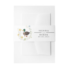 Cintas Para Invitaciones Boda de Pato Real con Flores Silvestres