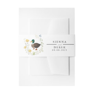 Cintas Para Invitaciones Boda de Pato Real con Flores Silvestres