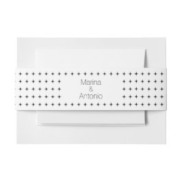 Cintas Para Invitaciones Boda de patrón simple geométrico negro, blanco