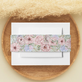 Cintas Para Invitaciones Boda de Peony Colorful Vintage
