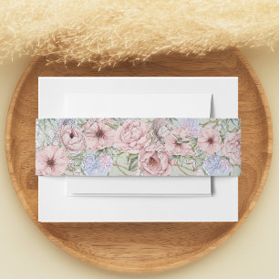 Cintas Para Invitaciones Boda de Peony Colorful Vintage