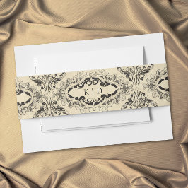 Cintas Para Invitaciones Boda de pergamino negro hasta la muerte vintage