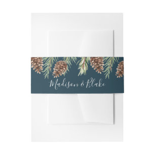 Cintas Para Invitaciones Boda de piña de acuarela de invierno
