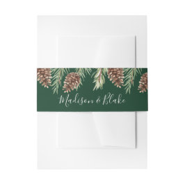 Cintas Para Invitaciones Boda de piña de acuarela de invierno