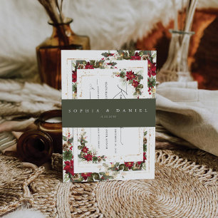 Cintas Para Invitaciones Boda de Pine Poinsettia Rustica