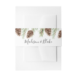 Cintas Para Invitaciones Boda de Pino de Acuarela de Invierno