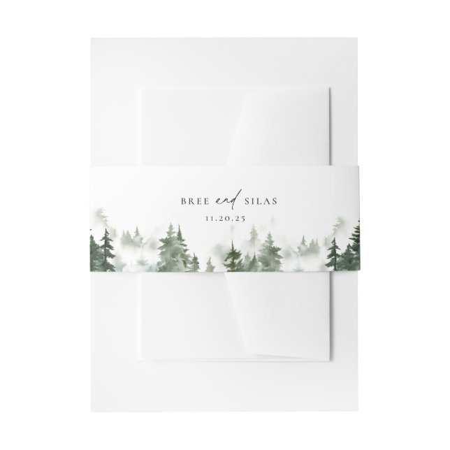 Cintas Para Invitaciones Boda de Pinos Forestales Silvestres (Anverso Ejemplo)