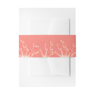 Cintas Para Invitaciones Boda de pintura de acuarela coralina
