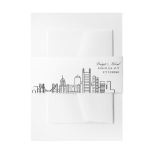 Cintas Para Invitaciones Boda de Pittsburg Skyline  
