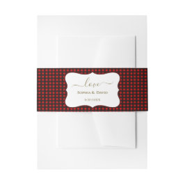 Cintas Para Invitaciones Boda de Plaid de Búfalo Rojo de Vacaciones de Invi