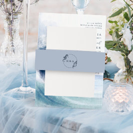 Cintas Para Invitaciones Boda de playa de monograma náutico de la cubierta