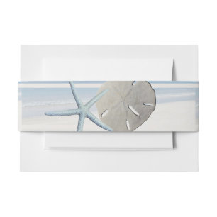 Cintas Para Invitaciones Boda de playa de Sand Dollar y Starfish