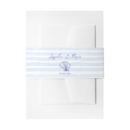Cintas Para Invitaciones Boda de playa ondulada azul con cascos azules