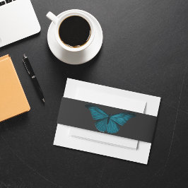 Cintas Para Invitaciones Boda de polilla Verde azulada mínima de Moody oscu