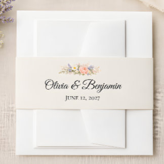 Cintas Para Invitaciones Boda de Pradera de Flores Silvestres de Lujo