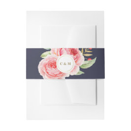 Cintas Para Invitaciones Boda de rama de Berry de color azul marino