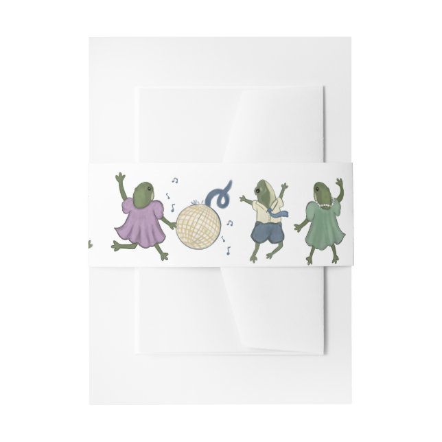 Cintas Para Invitaciones Boda de ranas bailarinas  (Anverso Ejemplo)