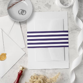 Cintas Para Invitaciones Boda de rayas azules y blancas de la Marina Náutic