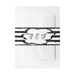 Cintas Para Invitaciones Boda de rayas negras abstractas modernas