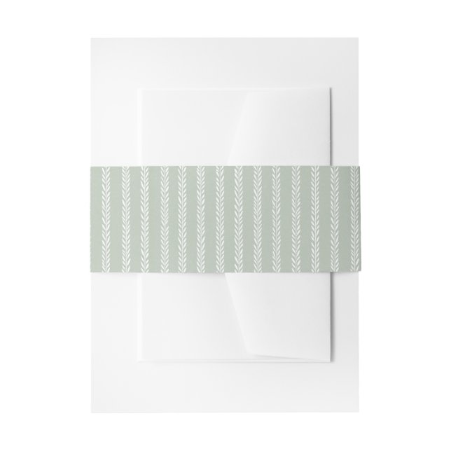 Cintas Para Invitaciones Boda de rayas verdes y blancas salvia (Anverso Ejemplo)