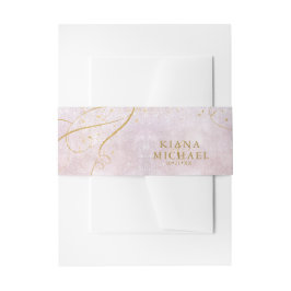 Cintas Para Invitaciones Boda de resumen de oro de líneas finas V1 Mauve ID