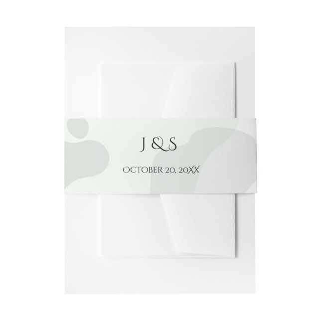 Cintas Para Invitaciones Boda de resumen geométrico de la vegetación orgáni (Anverso Ejemplo)