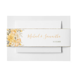 Cintas Para Invitaciones Boda de Rosa Amarilla Elegante y Marfil