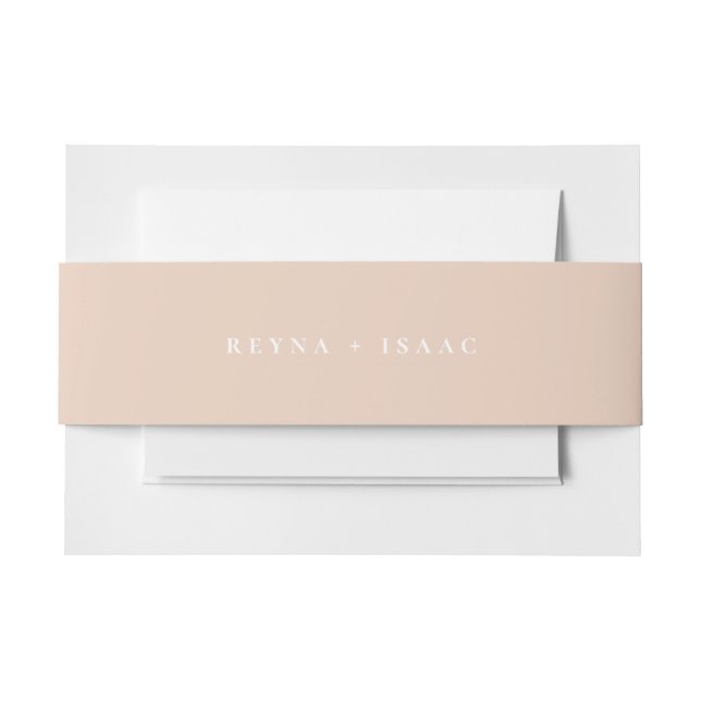 Cintas Para Invitaciones Boda de Rosa Lino Sólido (Anverso Ejemplo)