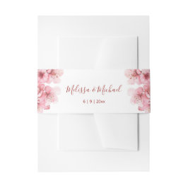 Cintas Para Invitaciones Boda de rosa y blanco de flor de cerezo